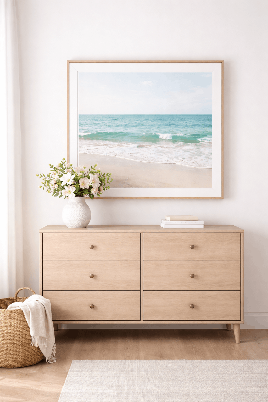 Clean, bright interior styled room